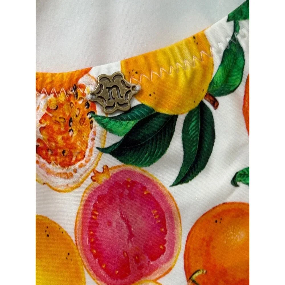 Nanette Lepore Tutti Fruitti Goddess Printed Plunge One-Piece Swimsuit Sz. 2 - Picture 4 of 8